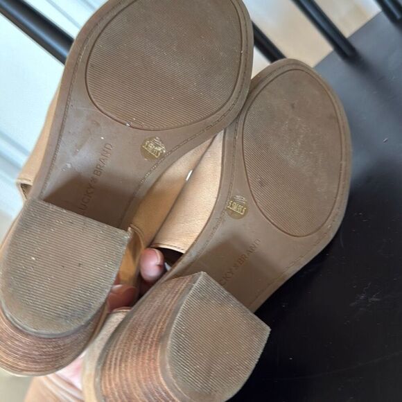 Lucky Brand Barimo heeled leather peep toe shoes size 5.5 - Picture 6 of 10